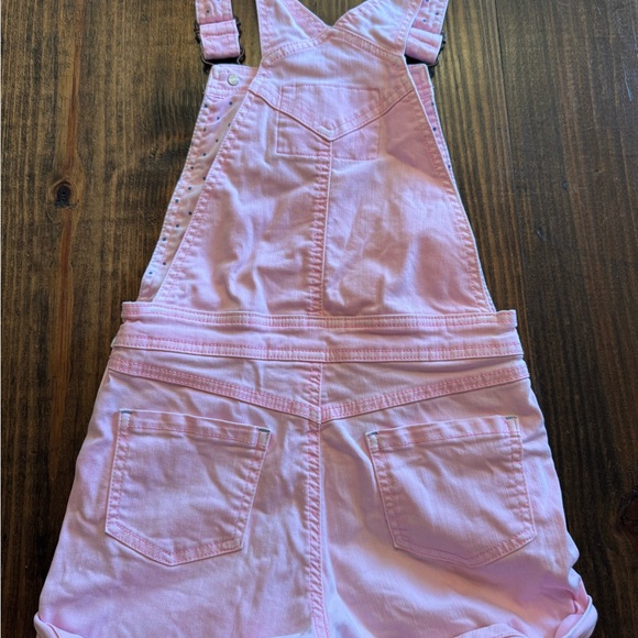 Boden Pink shorts shortalls Overalls with Rainbow Embroidery 7-8 cute - Picture 8 of 8